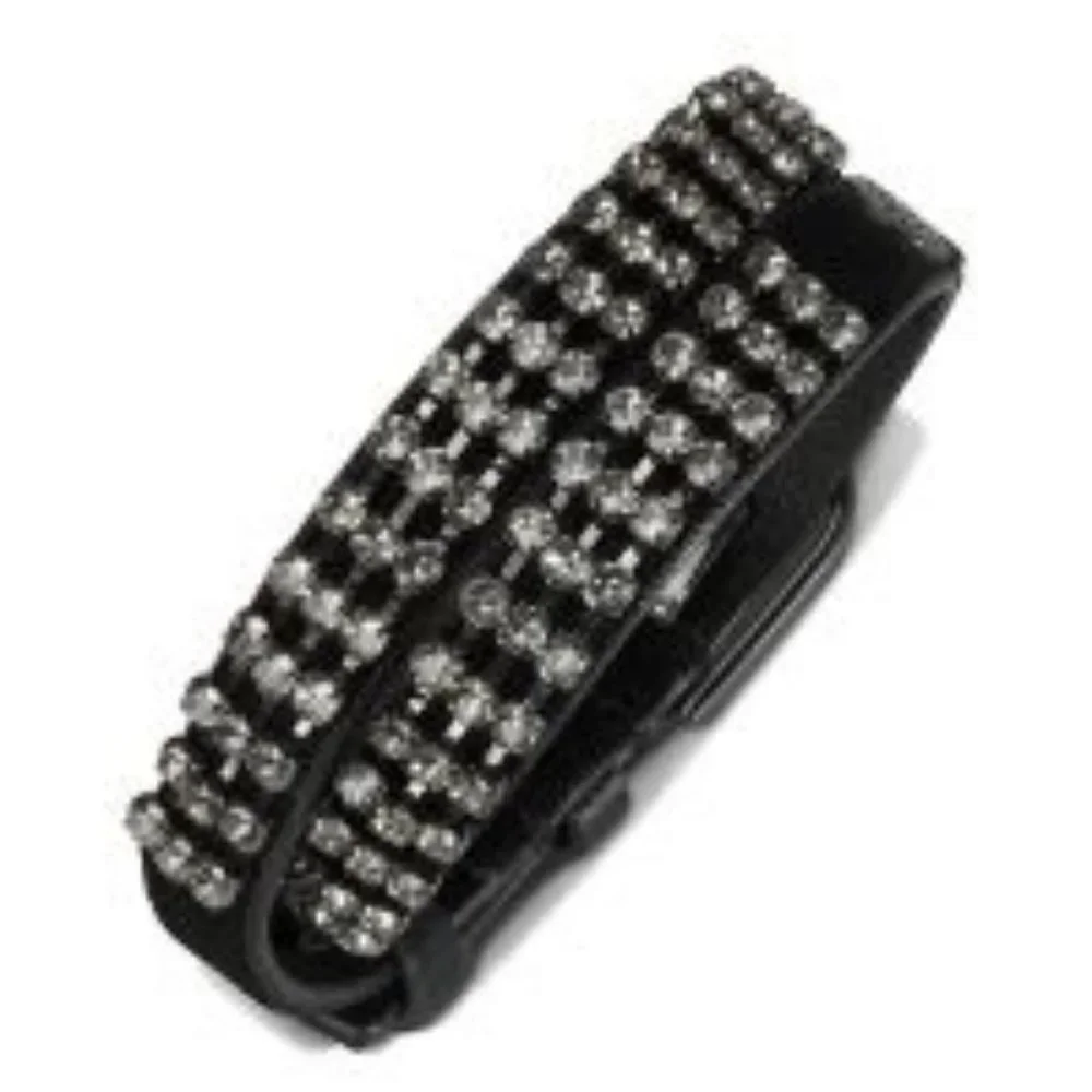 NWT Tory Burch CRYSTAL EMBELLISHED DOUBLE-WRAP VELVET BRACELET -- Black